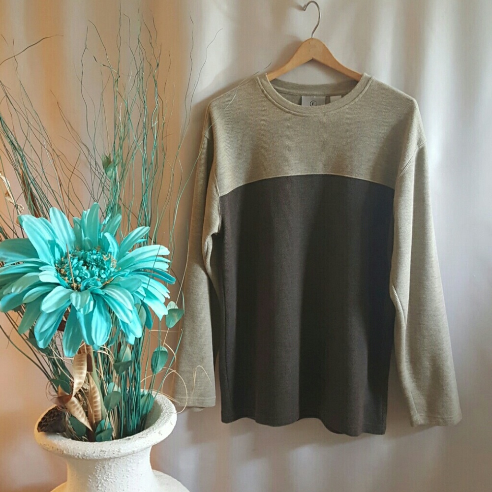 Vintage Farah Mens Ribbed Two Tone Sweater MED